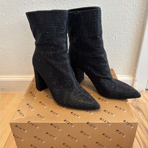 Mix No. 6 Black Rhinestone Heeled Boots
